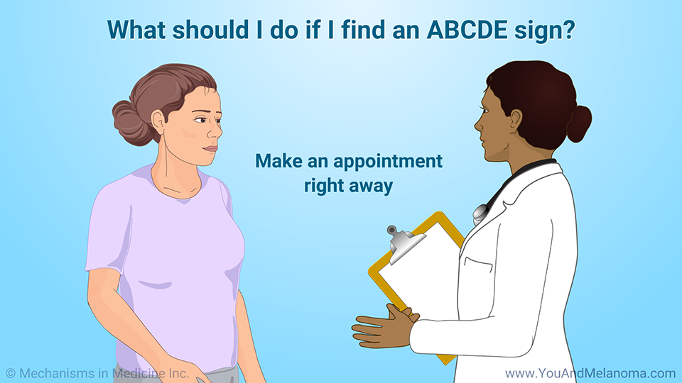 What should I do if I find an ABCDE sign?